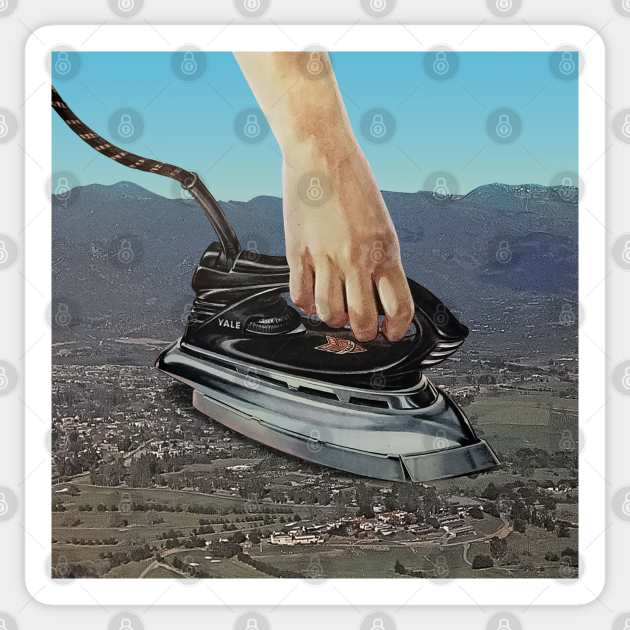 Flattening The Earth - Surreal/Collage Art Sticker by DIGOUTTHESKY